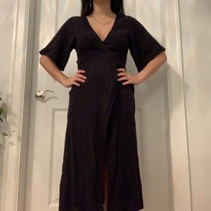 Black Wrap-around Maxi Dress